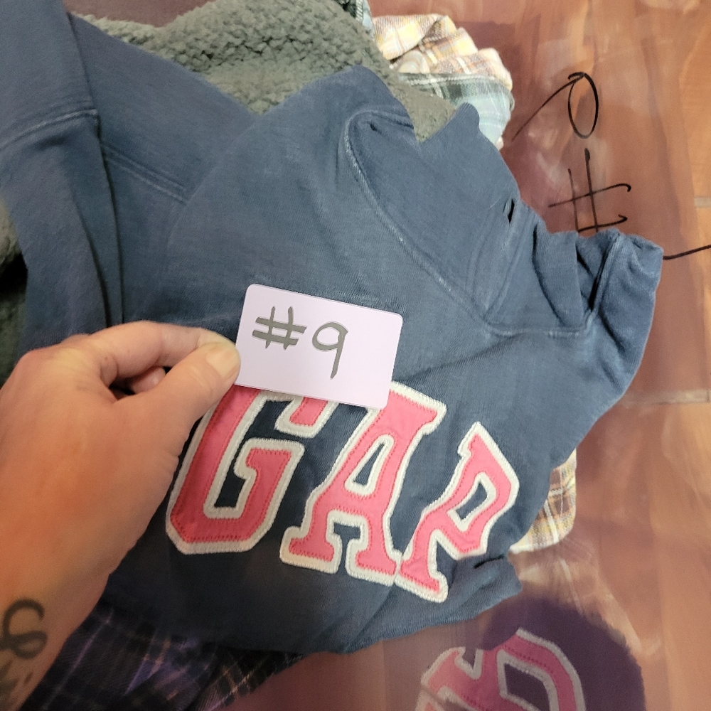 Gap logo hoodie women size large blue pink white logo - Picture 6 of 6